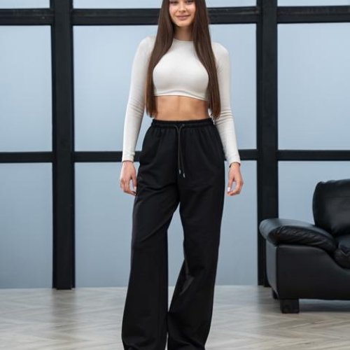 Штаны спорт AZNA (S-XL) Б39 black (деми) AZNA Б39 black