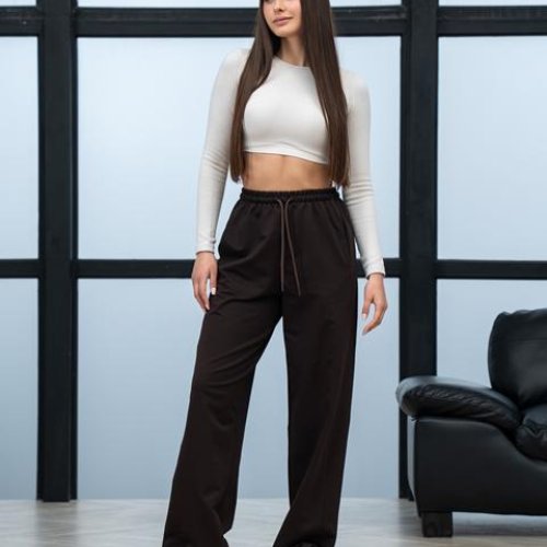 Штаны спорт AZNA (S-XL) Б39 chocolate (деми) AZNA Б39 chocolate