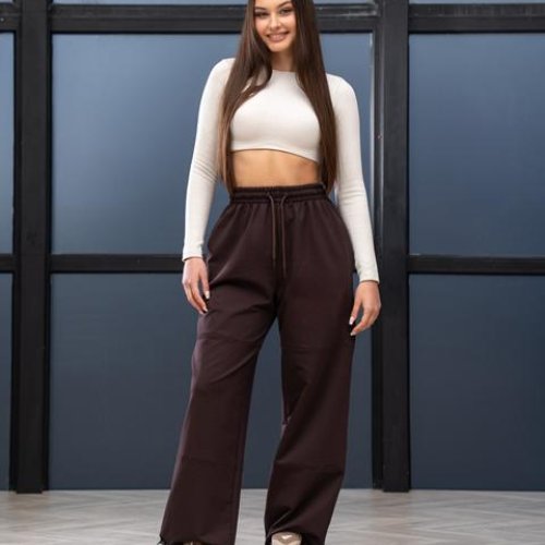 Штаны спорт AZNA (S-XL) Б94 brown (деми) AZNA Б94 brown