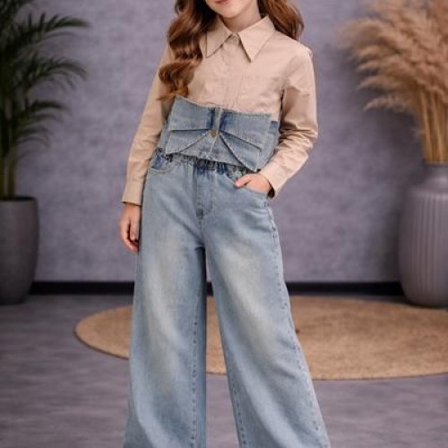 Костюм SunnyTot (120-160) 86006 l.blue-beige (деми) SunnyTot 86006 l.blue-beige