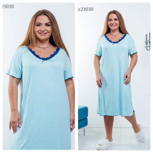 Ночнушка Vehuiah (2XL-5XL) 23030 l.blue (лето) Vehuiah 23030 l.blue