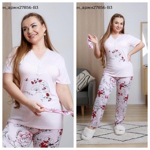 Костюм Vehuiah (2XL-4XL) 27856-B3 pink (лето) Vehuiah 27856-B3 pink