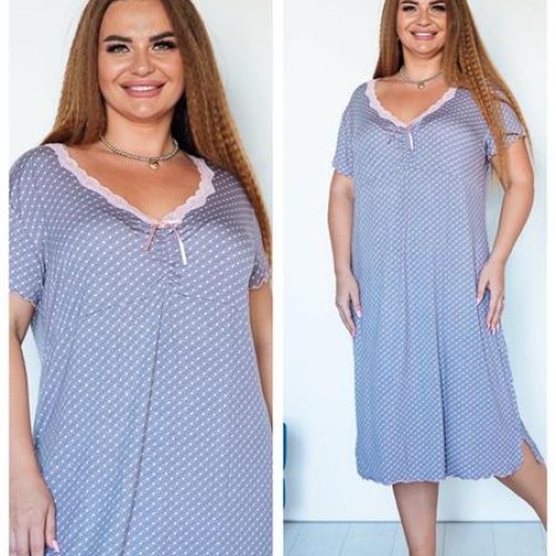 Ночнушка Vehuiah (3XL-5XL) VH102 grey (лето) Vehuiah VH102 grey