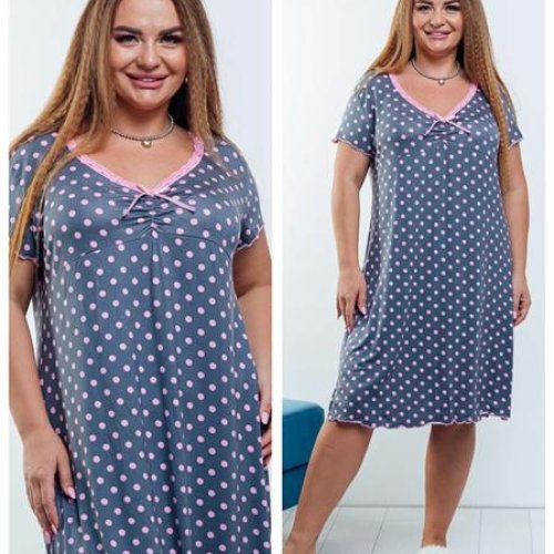 Ночнушка Vehuiah (3XL-5XL) VH103 grey (лето) Vehuiah VH103 grey