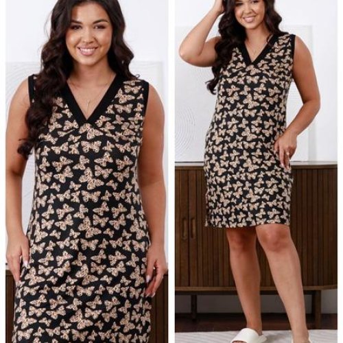 Ночнушка Vehuiah (2XL-4XL) VH109 black (лето) Vehuiah VH109 black