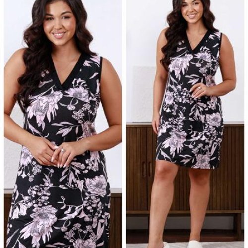 Ночнушка Vehuiah (2XL-4XL) VH110 black (лето) Vehuiah VH110 black