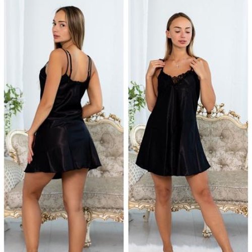 Ночнушка Vehuiah (S-XL) VH111 black (лето) Vehuiah VH111 black