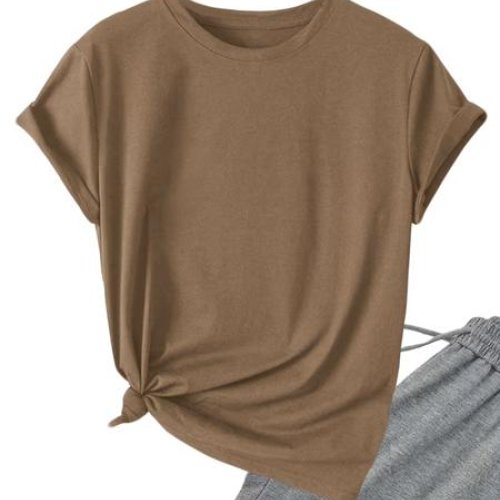 Футболка ALIA (M-3XL) AL49 brown (лето) ALIA AL49 brown