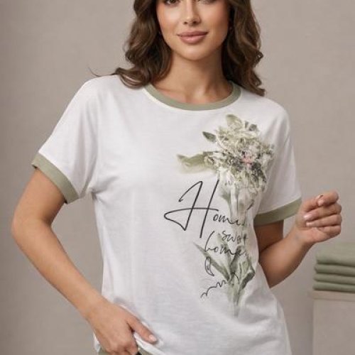 Футболка LeVisha (50-56) 25021 white-l.mint (лето) LeVisha 25021 white-l.mint