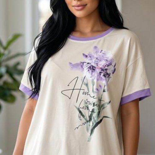 Футболка LeVisha (50-56) 25021 white-lilac (лето) LeVisha 25021 white-lilac