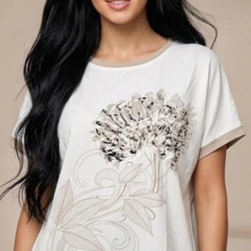 Футболка LeVisha (50-56) 25022 white-beige (лето) LeVisha 25022 white-beige