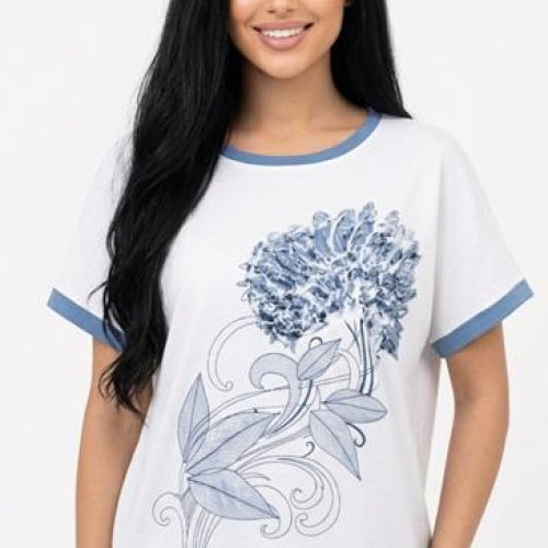 Футболка LeVisha (50-56) 25022 white-l.blue (лето) LeVisha 25022 white-l.blue