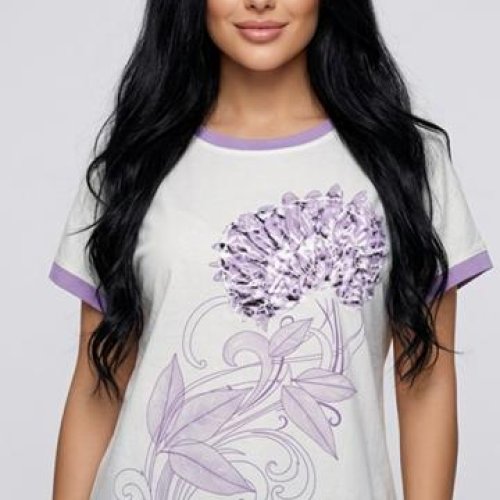 Футболка LeVisha (50-56) 25022 white-lilac (лето) LeVisha 25022 white-lilac