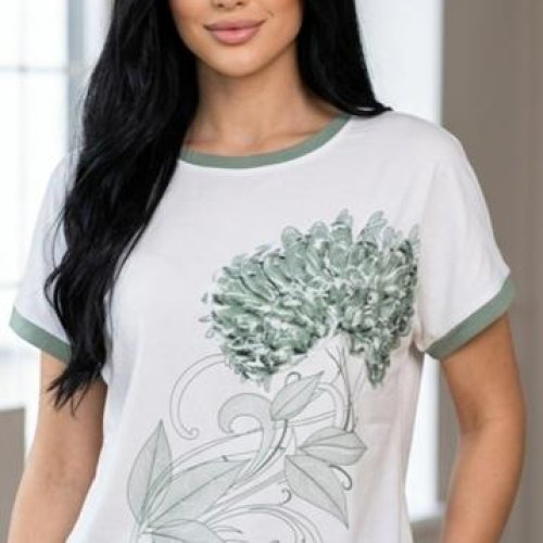 Футболка LeVisha (50-56) 25022 white-mint (лето) LeVisha 25022 white-mint