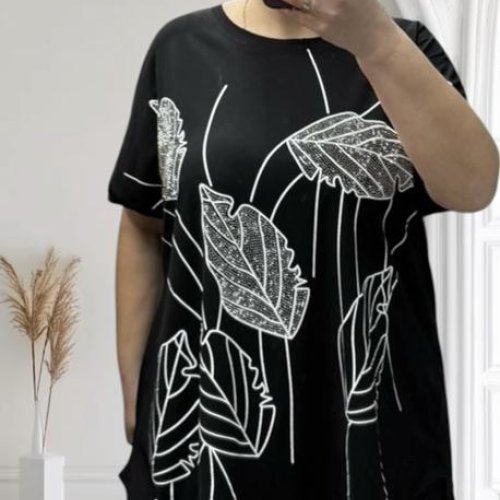 Футболка Elena&Vika (54-64) 25009 black (лето) Elena&Vika 25009 black