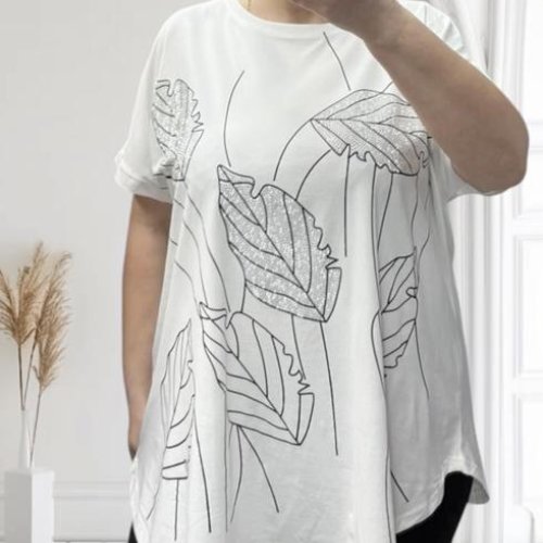 Футболка Elena&Vika (54-64) 25009 white (лето) Elena&Vika 25009 white