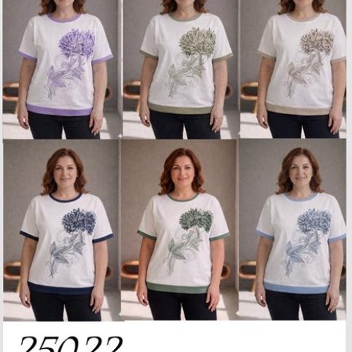 Футболка Elena&Vika (50-56) 25022 white-lilac (лето) Elena&Vika 25022 white-lilac