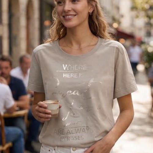 Футболка Elena&Vika (46-50) 25033 d.beige (лето) Elena&Vika 25033 d.beige