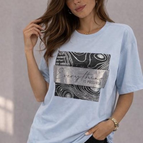 Футболка Elena&Vika (46-50) 25036 l.blue (лето) Elena&Vika 25036 l.blue