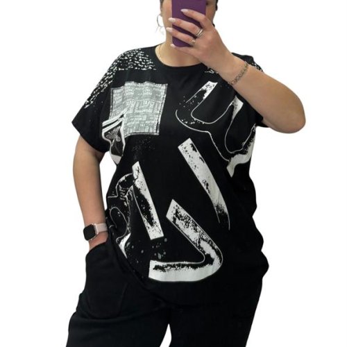 Футболка Elena&Vika (54-64) 25082 black (лето) Elena&Vika 25082 black