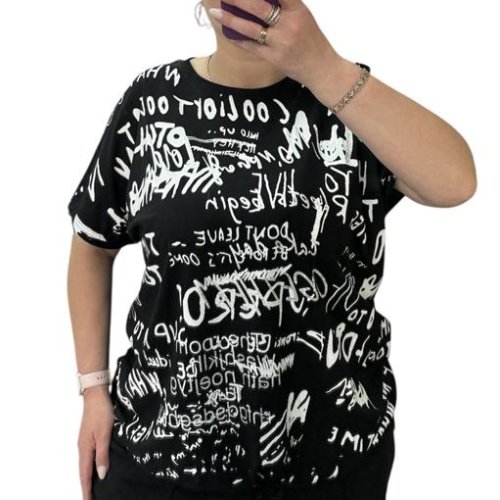 Футболка Elena&Vika (54-64) 25084 black (лето) Elena&Vika 25084 black