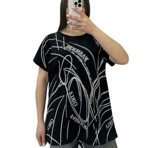 Футболка Elena&Vika (52-56) 25315 black (лето) Elena&Vika 25315 black