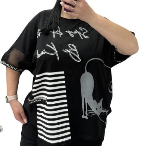 Футболка Elena&Vika (52-56) 25317 black (лето) Elena&Vika 25317 black