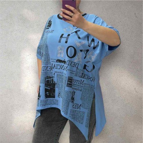 Футболка Elena&Vika (54-58) 25319 l.blue (лето) Elena&Vika 25319 l.blue