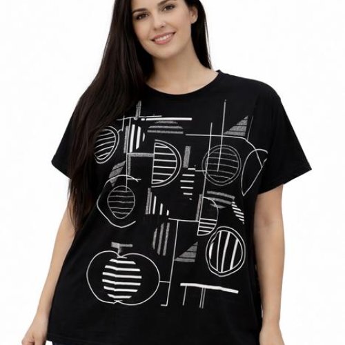 Футболка Elena&Vika (54-58) 26008 black (лето) Elena&Vika 26008 black