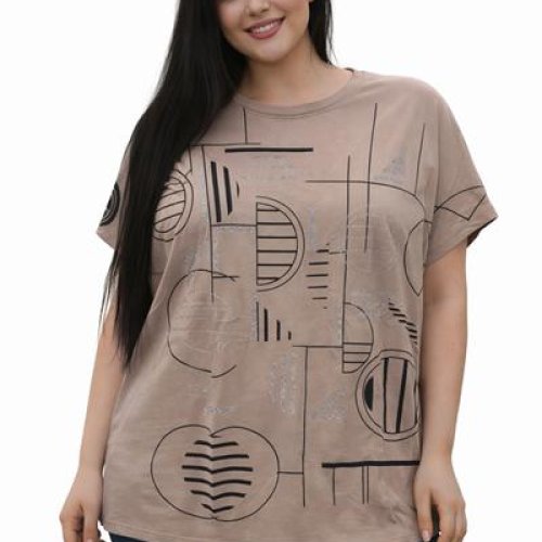 Футболка Elena&Vika (54-58) 26008 brown (лето) Elena&Vika 26008 brown