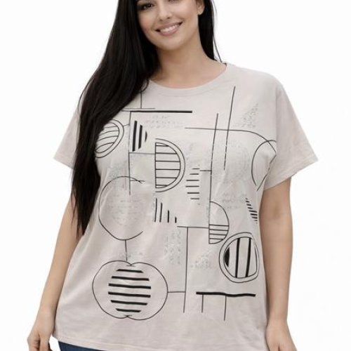 Футболка Elena&Vika (54-58) 26008 l.beige (лето) Elena&Vika 26008 l.beige