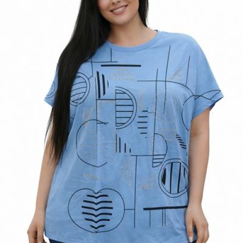 Футболка Elena&Vika (54-58) 26008 l.blue (лето) Elena&Vika 26008 l.blue