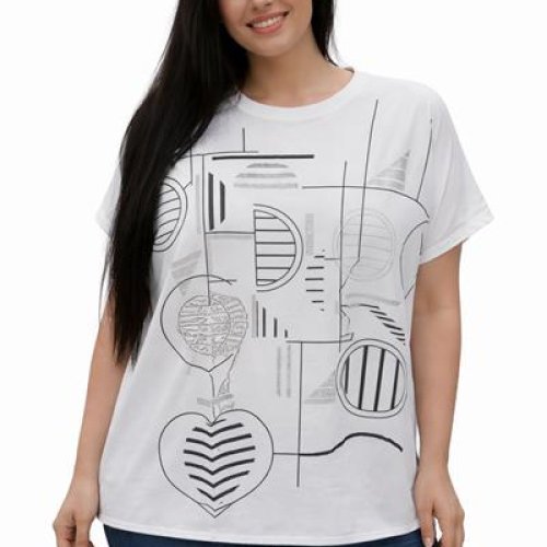 Футболка Elena&Vika (54-58) 26008 white (лето) Elena&Vika 26008 white