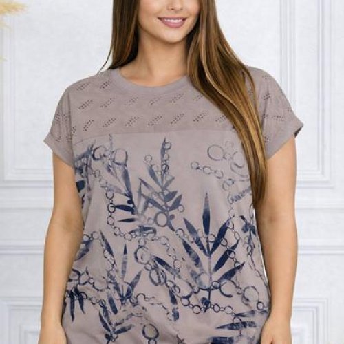 Футболка Elena&Vika (54-58) 26012 brown (лето) Elena&Vika 26012 brown