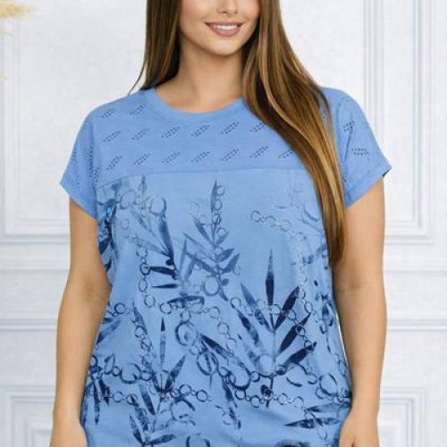 Футболка Elena&Vika (54-58) 26012 l.blue (лето) Elena&Vika 26012 l.blue