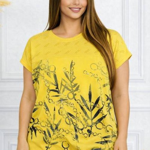 Футболка Elena&Vika (54-58) 26012 yellow (лето) Elena&Vika 26012 yellow