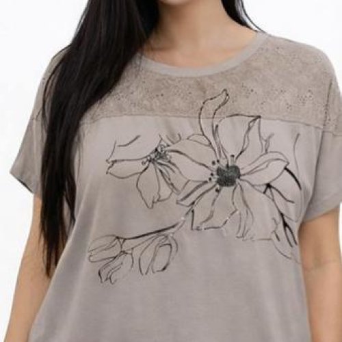 Футболка Elena&Vika (54-58) 26013 grey (лето) Elena&Vika 26013 grey