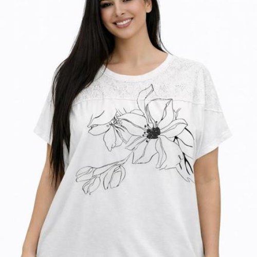 Футболка Elena&Vika (54-58) 26013 white (лето) Elena&Vika 26013 white