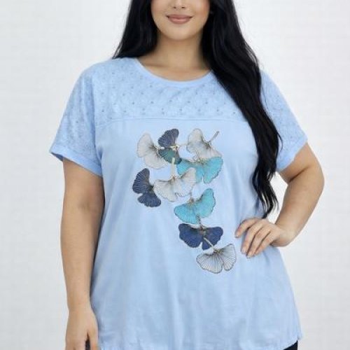 Футболка Elena&Vika (52-56) 26019 l.blue (лето) Elena&Vika 26019 l.blue