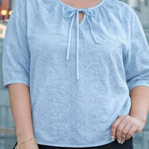 Блузка Elena&Vika (52-54) 26029 l.blue (лето) Elena&Vika 26029 l.blue