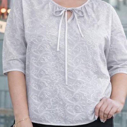 Блузка Elena&Vika (52-54) 26029 l.grey (лето) Elena&Vika 26029 l.grey