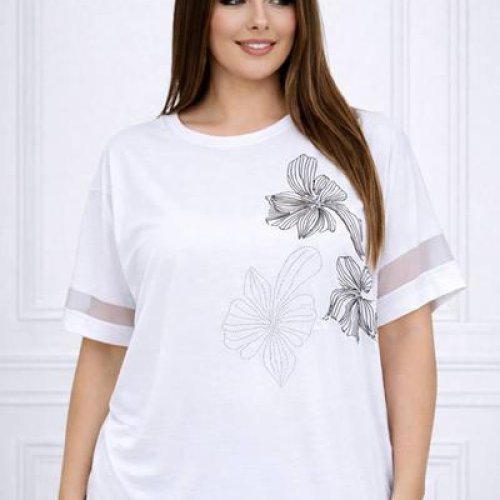 Футболка Elena&Vika (58-62) 26034 white (лето) Elena&Vika 26034 white