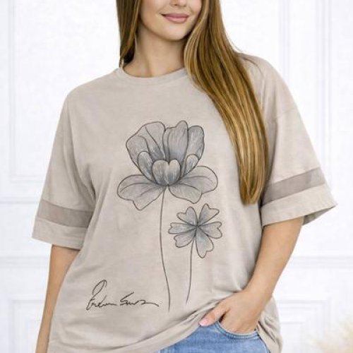 Футболка Elena&Vika (52-56) 26035 beige (лето) Elena&Vika 26035 beige