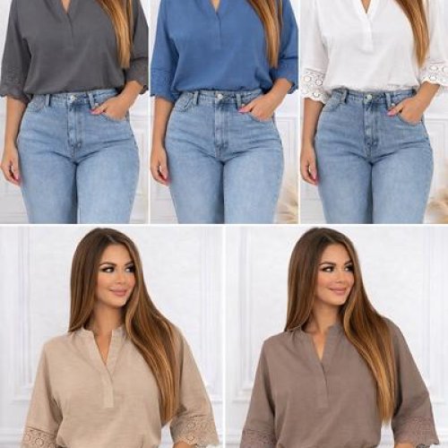 Блузка Elena&Vika (52-56) 26105 blue (лето) Elena&Vika 26105 blue