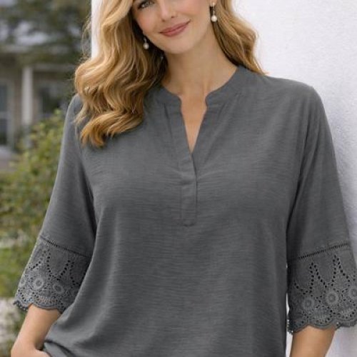 Блузка Elena&Vika (52-56) 26106 d.grey (лето) Elena&Vika 26106 d.grey