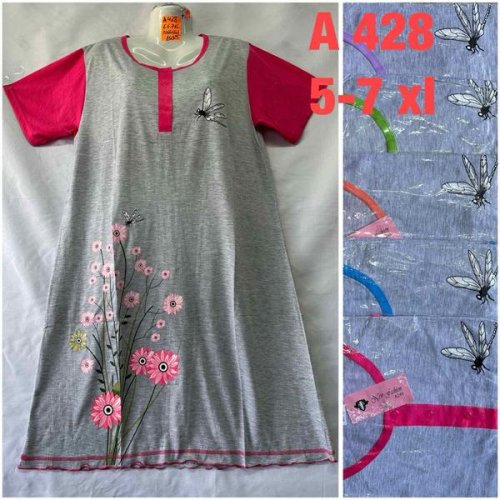 Ночнушка HomeWear (5XL-7XL) A428 mix (лето) HomeWear A428 mix