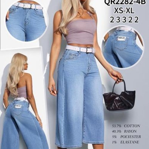 Бриджи Jeans Club (XS-XL) QR2282-4B l.blue (лето) Jeans Club QR2282-4B l.blue