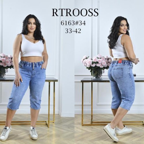 Бриджи Jeans Club (32-42) 6163 l.blue (лето) Jeans Club 6163 l.blue