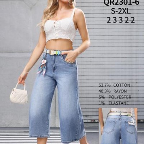 Бриджи Jeans Club (S-2XL) QR2301-6 l.blue (лето) Jeans Club QR2301-6 l.blue