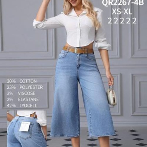 Бриджи Jeans Club (XS-XL) QR2267-4B l.blue (лето) Jeans Club QR2267-4B l.blue